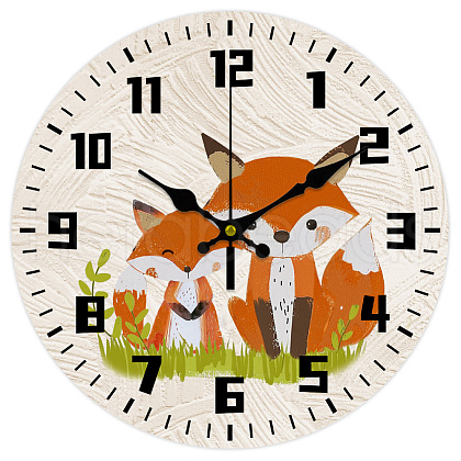 MDF Printed Wall Clock HJEW-WH0058-017-1