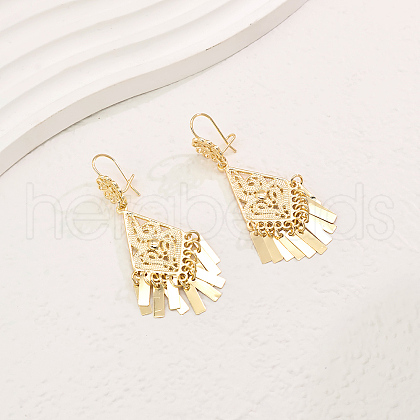 Elegant Brass Tassel Chandelier Earrings MY7209-1-1