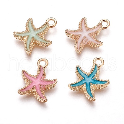 Alloy Enamel Pendants X-PALLOY-F224-10G-1