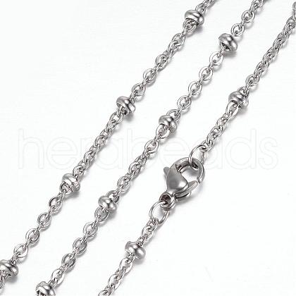 Tarnish Resistant 304 Stainless Steel Cable Chain Necklaces STAS-G083-15P-1