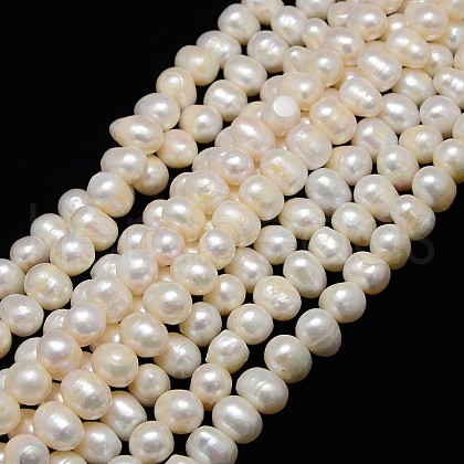 Natural Cultured Freshwater Pearl Beads Strands PEAR-L001-04-02-1