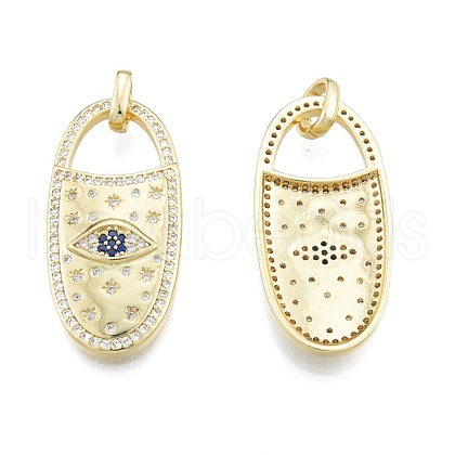 Brass Micro Pave Cubic Zirconia Pendants KK-G431-25G-1