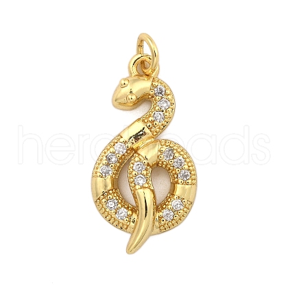 Brass Micro Pave Clear Cubic Zirconia Pendants KK-Z110-02G-01-1