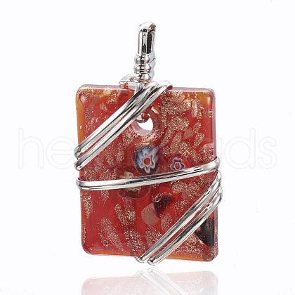 Brass Lampwork Big Pendants PALLOY-J356-08D-1