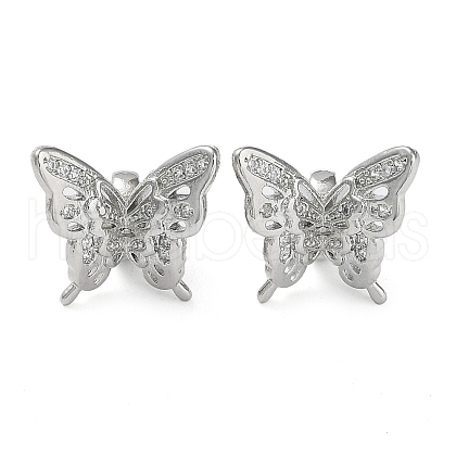 Rack Plating Brass Clear Cubic Zirconia Pendants KK-B078-03P-1