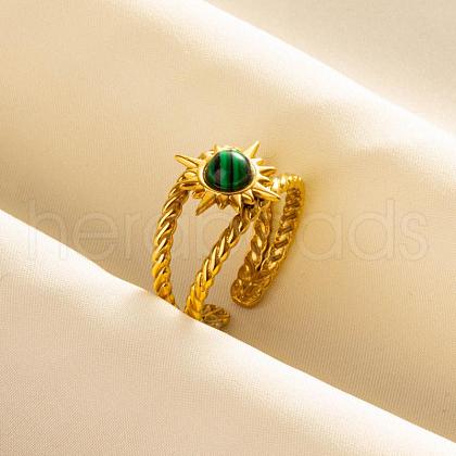 304 Stainless Steel Sun Cuff Rings DM8672-7-1