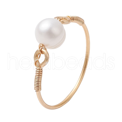 Mother's Day Jewellery Potato Natural Cultured Freshwater Pearl Beads Finger Rings RJEW-JR00791-02-1