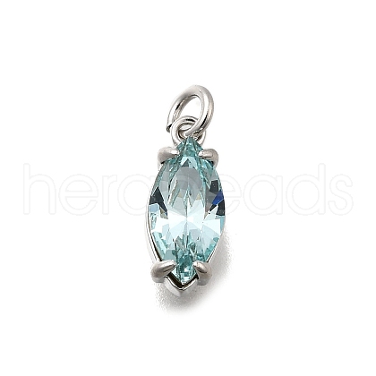 Horse Eye Brass with Glass Charms KK-G525-04P-01-1