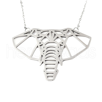 201 Stainless Steel Origami Pendant Necklaces NJEW-T009-JN091-1-40-1