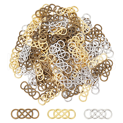 Olycraft 120Pcs 3 Colors Alloy Connector Charms FIND-OC0002-52-1