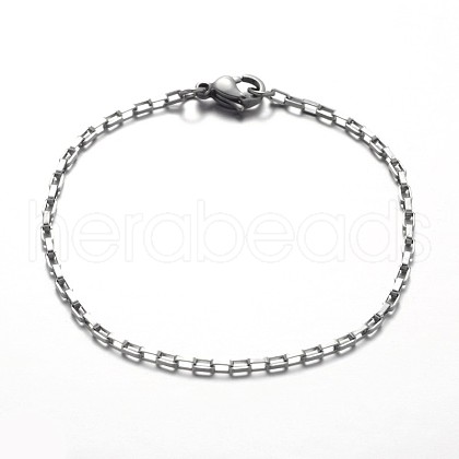 316 Surgical Stainless Steel Box Chain Bracelets BJEW-JB01865-1
