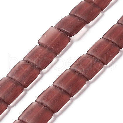 Transparent Frosted Glass Beads Strands FGLA-S001-01E-1