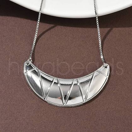Brass Big Horn Pendant Box Chain Necklaces NJEW-L068-01P-1