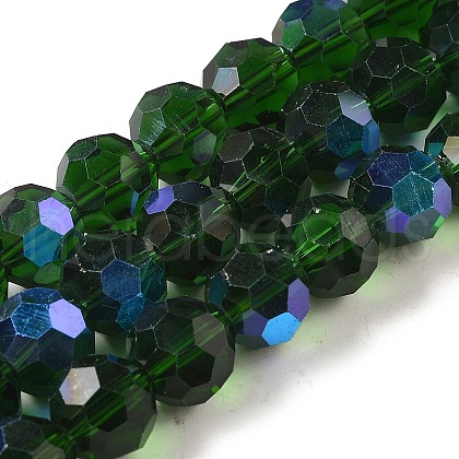 Electroplate Transparent Glass Beads Strands EGLA-A035-T10mm-L10-1