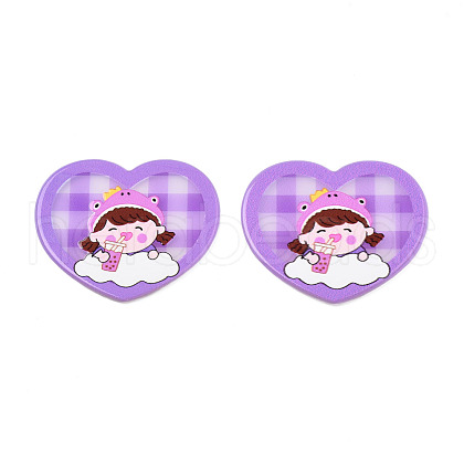 Transparent Printed Acrylic Cabochons TACR-N016-03-1