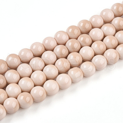 Baking Painted Glass Beads Strands DGLA-N012-10mm-07-1