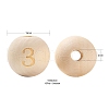 100Pcs 10 Style Unfinished Natural Wood European Beads WOOD-LS0001-02-3