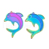 Ion Plating(IP) 304 Stainless Steel Etched Metal Embellishments Pendants STAS-G328-05E-RC-1