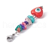 Heart with Evil Eye Resin Pendant Decorations HJEW-JM01104-3