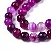 Natural Striped Agate/Banded Agate Bead Strands G-T046-8mm-B15-3
