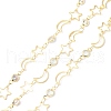 Brass & Cubic Zirconia Handmade Beaded Chains CHC-D029-32G-1