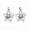 Brass Micro Pave Cubic Zirconia Pendants KK-N257-27P-1