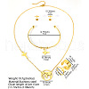Airplane & Earth 201 Stainless Steel Pendant Necklace & Stud Earring & Cuff Ring & Cuff Bangle Sets FS-WG54043-01-3