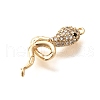 Brass Micro Pave Clear & Black Cubic Zirconia Connector Charms KK-C085-18G-2