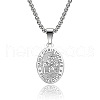 Saint Christopher Pendant Men's Stainless Steel Necklace Stainless Steel Men's Jewelry. EO9724-2-1
