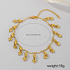 Vintage Ethnic Style Brass Heart Tassel Anklets for Women TZ4948-5