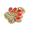 Brass Micro Pave Clear Cubic Zirconia & Enamel Pendants KK-Q098-30G-A-2