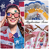 Independence Day Alloy Enamel Butterfly Pendant Decoratoins HJEW-SC00057-5