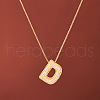 Brass Micro Pave Clear Cubic Zirconia Initial Pendant Necklaces for Women FS-WGDC51D-04-1