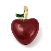 Brass Enamel Pendants KK-R224-12B-G-1
