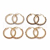 Glass Braided Big Hoop Earrings EJEW-JE04907-1