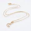 Brass Micro Pave Cubic Zirconia Pendant Necklaces NJEW-E111-42G-1