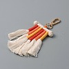 Cotton Rope Braided Tassel Pendant Decorations HJEW-WH0043-11KCG-2