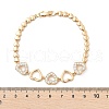 Brass Micro Pave Cubic Zirconia Link Chain Bracelets KK-R217-47G-5