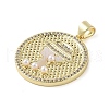 Brass Micro Pave Clear Cubic Zirconia Pendants KK-Q813-11A-G-2