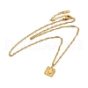 Clear Cubic Zirconia Square with Arch Pendant Necklace with Singapore Chains NJEW-P273-01G-2