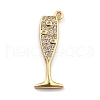 Brass Micro Pave Clear Cubic Zirconia Pendants KK-M222-08G-1