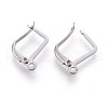 304 Stainless Steel Hoop Earring Findings with Latch Back Closure STAS-F188-06P-1