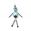 Glass Seed Beaded Little Skeleton Figure Pendants PALLOY-MZ00761-3