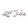 Brass Micro Pave Clear Cubic Zirconia Pendants KK-Q253-005P-B-2