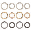 CHGCRAFT 12Pcs 6 Styles Alloy Twist Spring Gate Ring FIND-CA0007-96-1