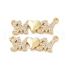 Mother's Day Brass Micro Pave Clear Cubic Zirconia 2-Loop Pendants ZIRC-F134-07G-2