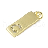 Brass Micro Pave Clear Cubic Zirconia Pendants KK-P266-06G-C-2