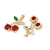 Brass Micro Pave Cubic Zirconia Pendants KK-C093-27A-G-2