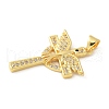 Brass Micro Pave Cubic Zirconia Pendants KK-U053-17G-02-2