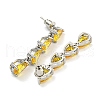 Rack Plating Platinum Tone Brass Cubic Zirconia Studs Earrings for Women EJEW-H310-01P-04-2